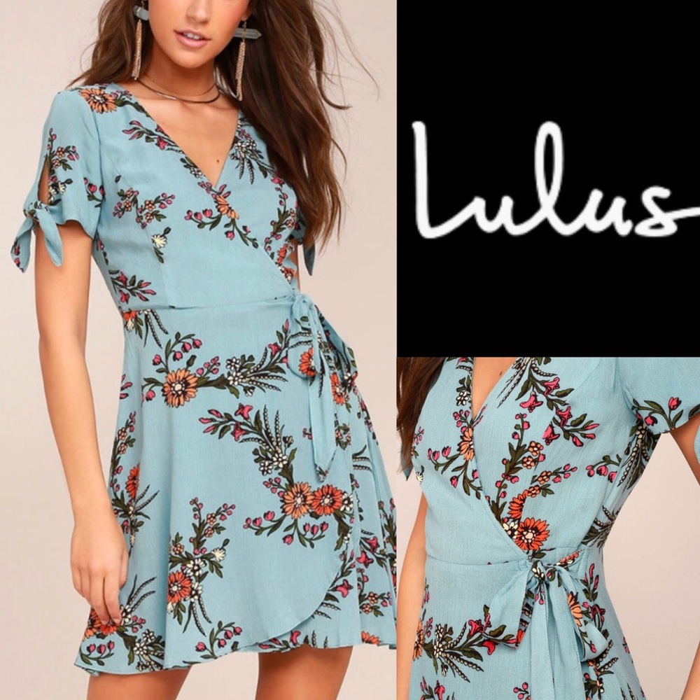 Lulu’s Beautiful Floral Wrap Dress🌻🌼🌸